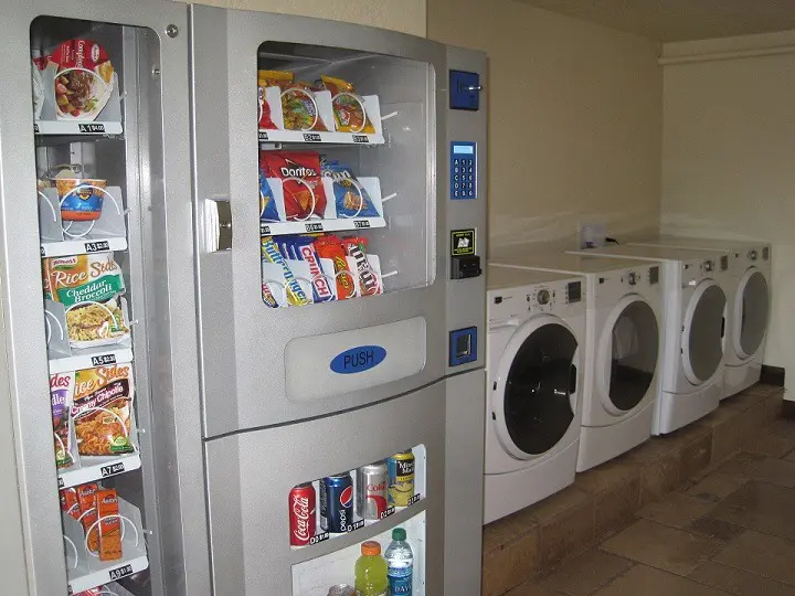 A photo of vending machines and washing machines